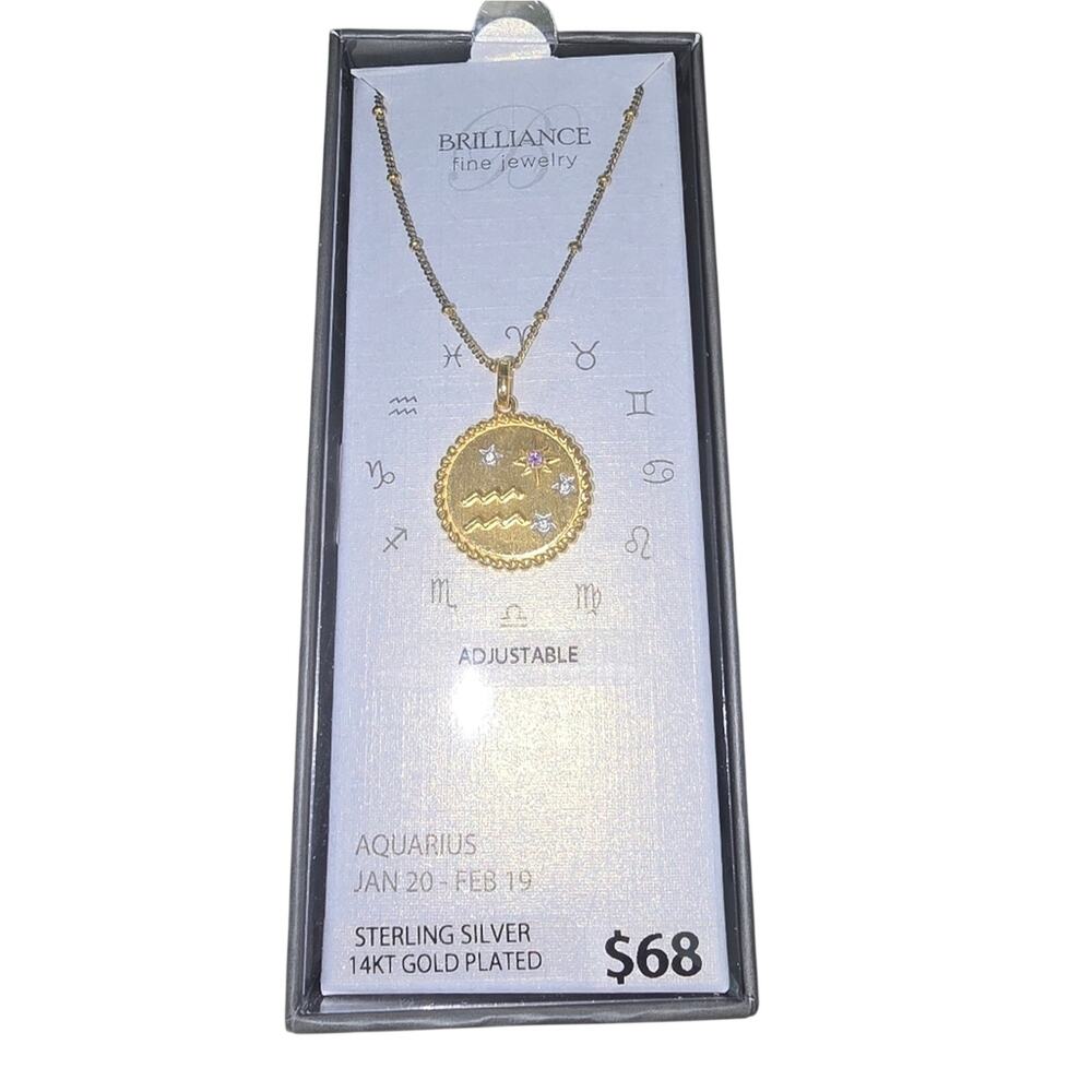 Gold Aquarius Pendant Necklace